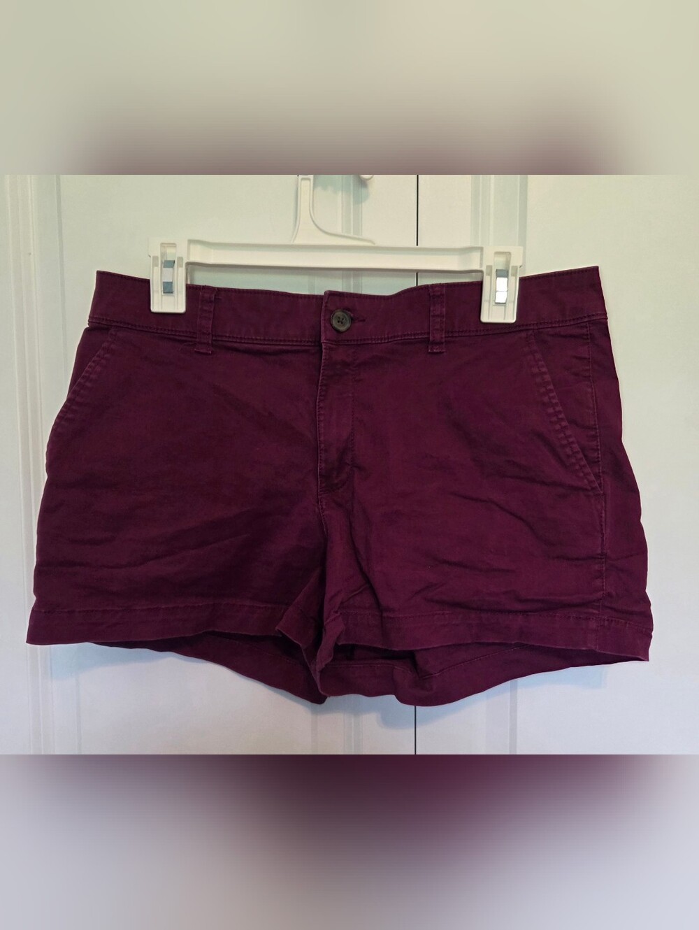 GAP Women's Dark Plum High-Waist Cotton Shorts